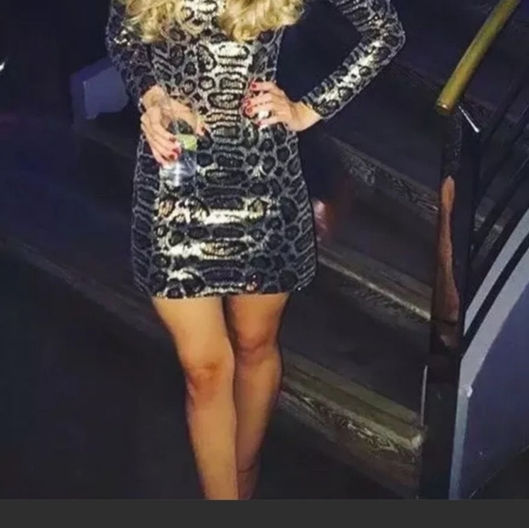 Topshop Leopard Sequin Night Out Dress - Picture 2 of 7